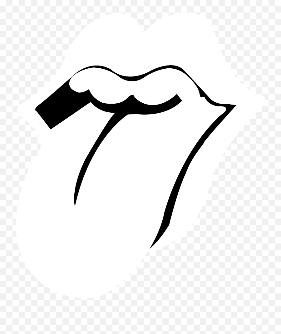 Rolling Stones Transparent Cartoon - Rolling Stones Logo Black And White Emoji,Rolling Stone Logo