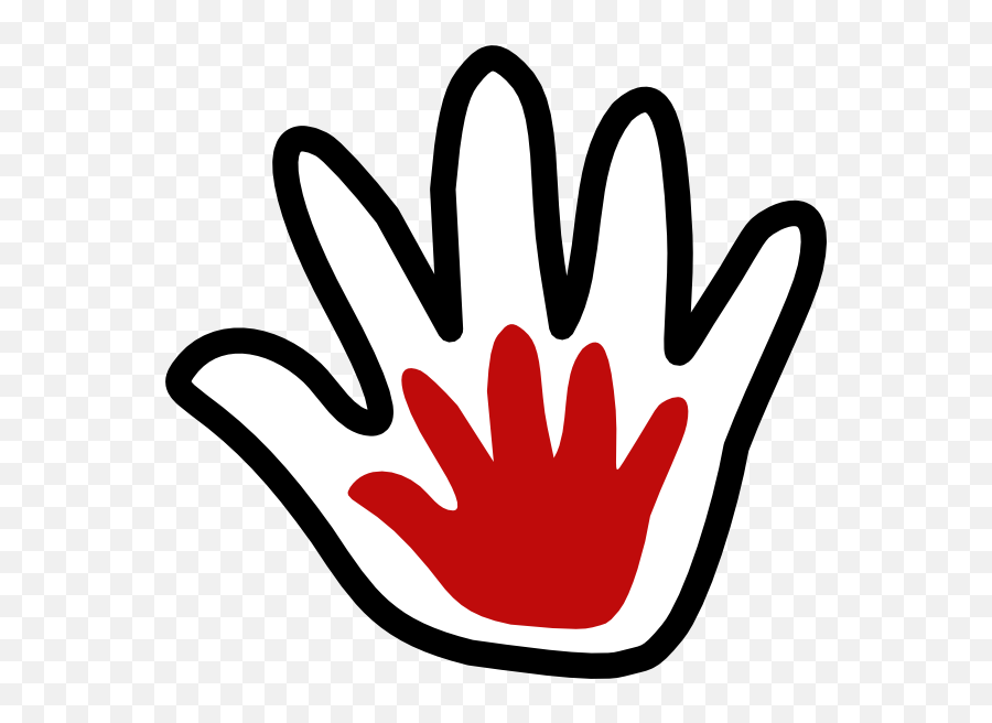 Child Handprint Amoola Clip - Handprint Png Clipart Black And White Emoji,Handprint Clipart
