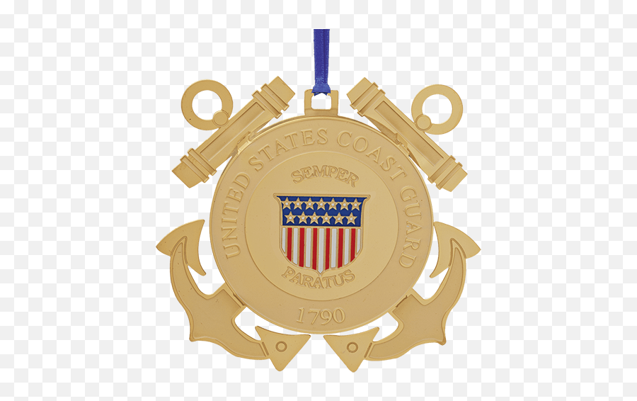 Brass U S Coast Guard Ornament - Solid Emoji,Us Coast Guard Logo