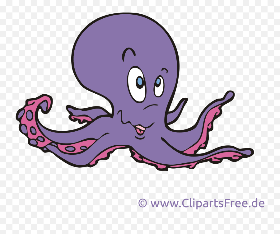 Octopus Clipart Picture Cartoon Free - Pieuvre Clipart Emoji,Octopus Clipart