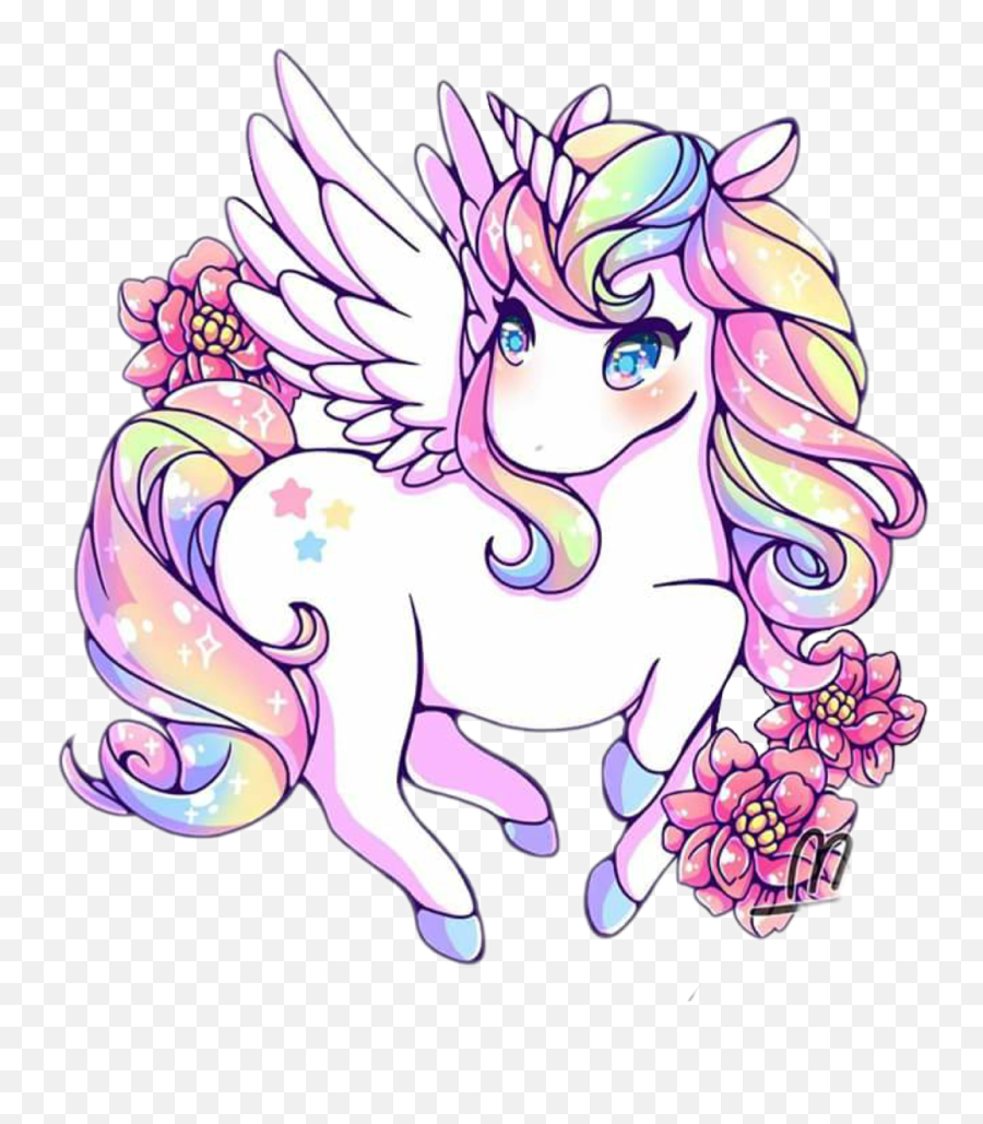 Pastel Rainbow Png - Transparent Horse And Pony Clipart Kawaii Cute Unicorns Emoji,Unicorn Head Clipart