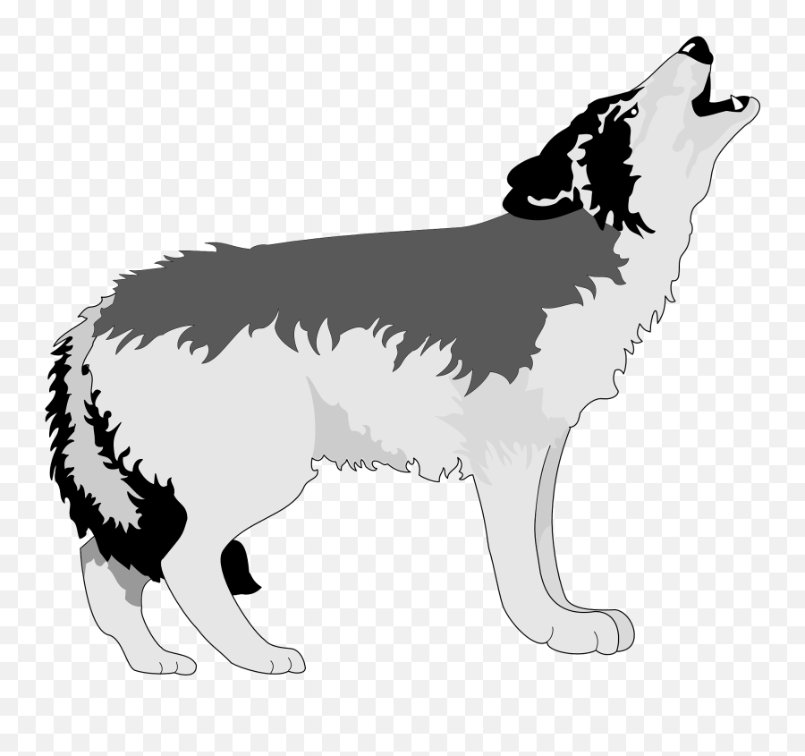 Wolf Howling At The Moon Clipart - Wolf Howling Clipart Emoji,Wolf Clipart