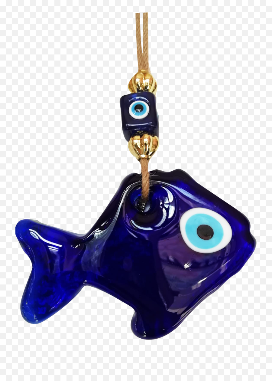 Fish Designed Glass Blue Evil Eye Wall Hanging Ornament - Fish Emoji,Nazar Boncugu Png