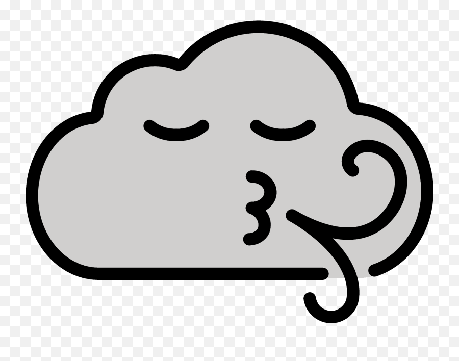 Wind Face Emoji Clipart - Wind Blowing Emoji,Wind Clipart