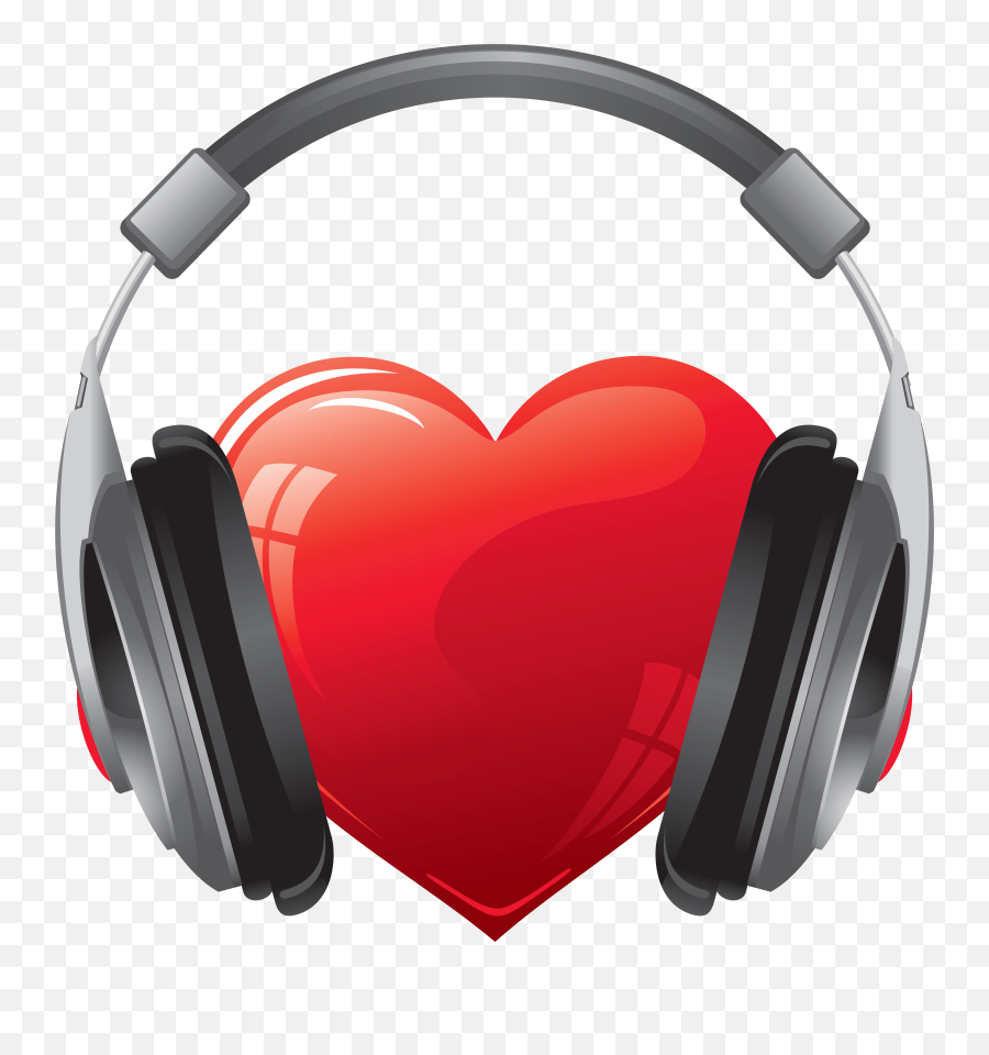 Clip Art - Heart Headphones Png Emoji,Headphones Clipart