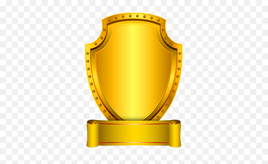 Shield Clipart Trophy - Golden Shield Vector Emoji,Gold Shield Png