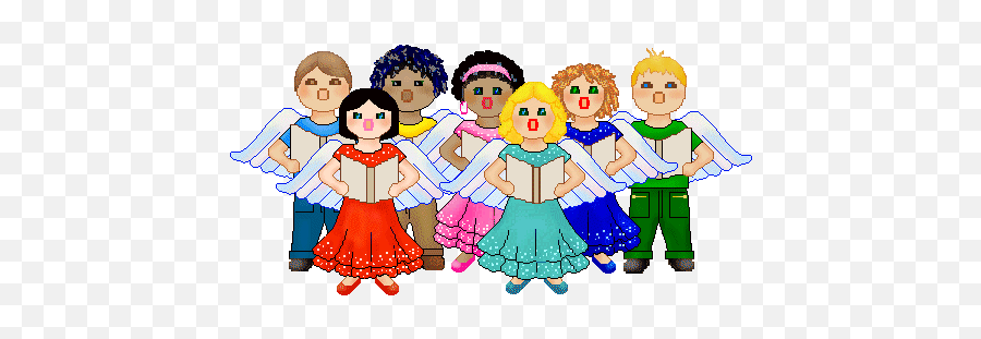 Clipart Angels Singing - Christmas Angels Singing Clipart Emoji,Singing Clipart