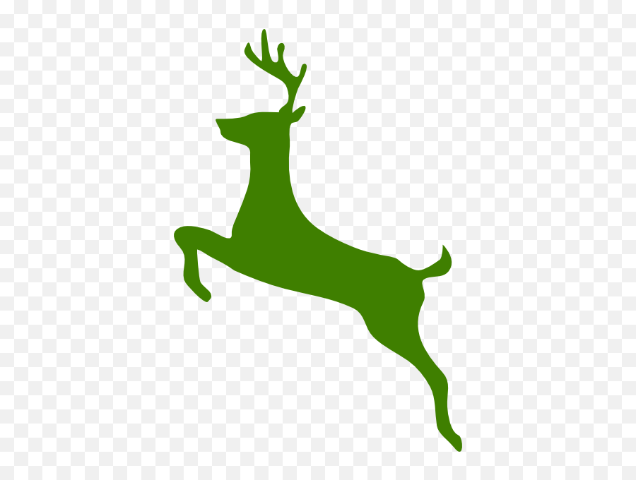 Green Reindeer Clip Art At Clker - John Deere Logo Emoji,Deer Logo