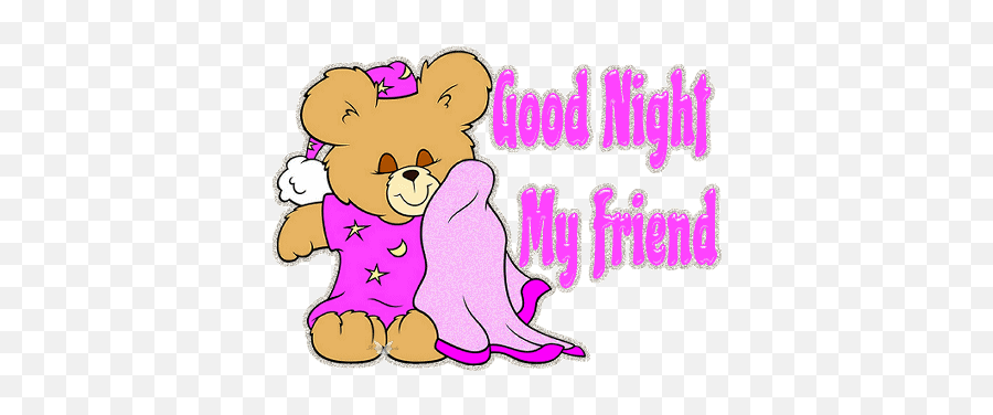 Good Night With Teddy Bear Emoji,Good Night Clipart