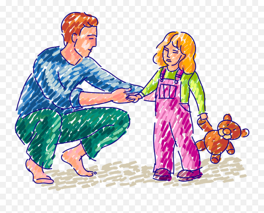 Doting Father With Daughter - Vector Image Emoji,Helping People Clipart