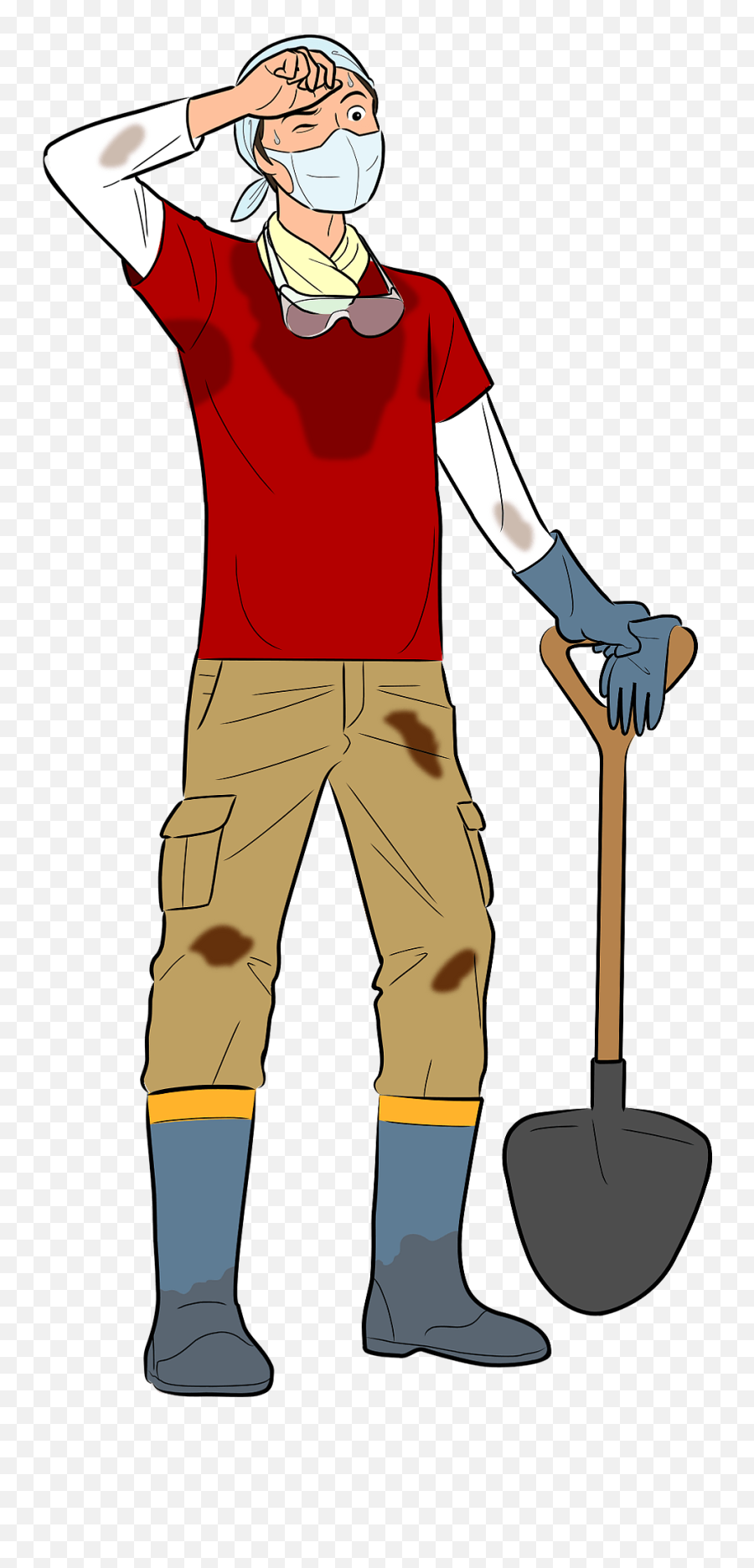 Volunteer Man Helps Clean Up Disasters Clipart Free - Cultivating Tools Emoji,Clean Up Clipart