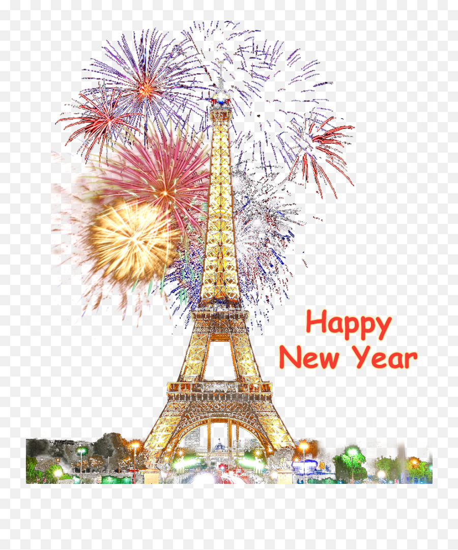 Paris Happy New Year No Background Image Free Png Images - Png Background Happy New Year Emoji,Fireworks Transparent Background