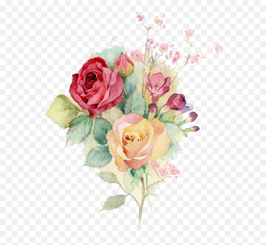 Download Bouquet Vector Watercolor Clipart Download - Flower Bouquet Watercolour Transparent Background Emoji,Flower Bouquet Clipart