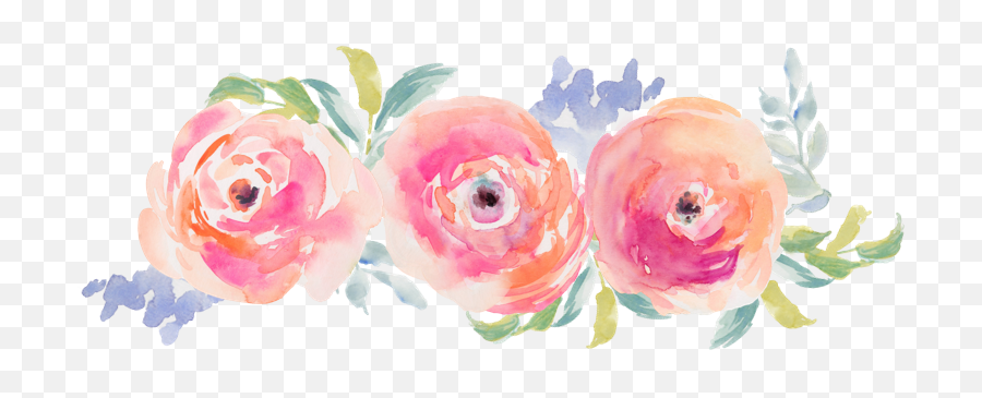 Beauty And The Beast - Pink Watercolor Flower Mousepad Hd Floral Emoji,Watercolor Flower Png