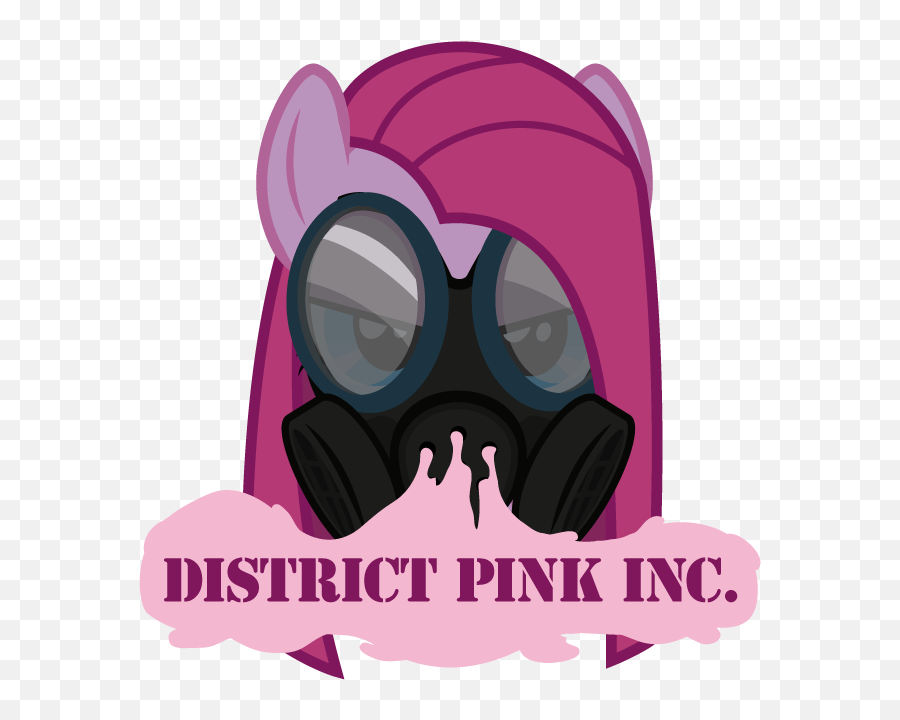 Art Request - District Pink Inc Logo By Zearoupon3 Fur Pinkamena Diane Pie Angry Emoji,Gas Mask Logo
