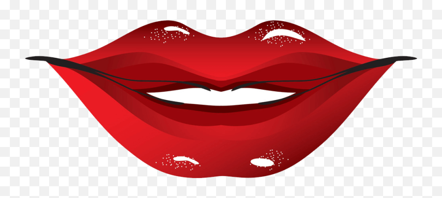 Red Lips Clipart Transparent 1 - Mouth Clipart Vector Stock Emoji,Red Lips Clipart