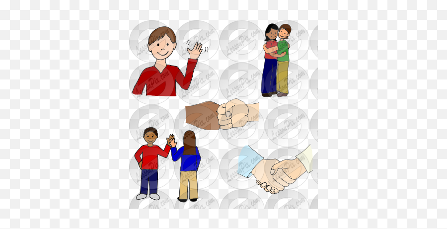 Greetings Picture For Classroom Therapy Use - Great Emoji,Helping People Clipart