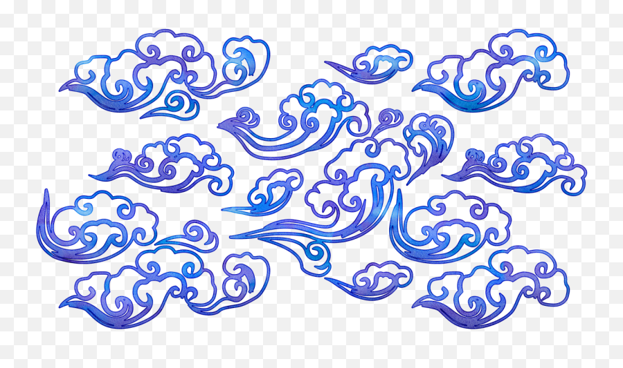 Chinese Clouds Swirl Blue - Free Image On Pixabay Emoji,Blue Clouds Png
