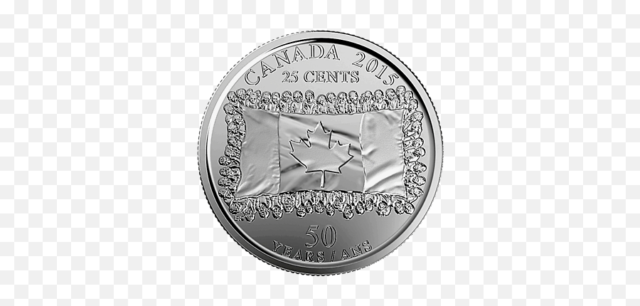 Canada Quarter 25 Cents Coin 50th Anniversary Of Emoji,Canadian Flag Transparent