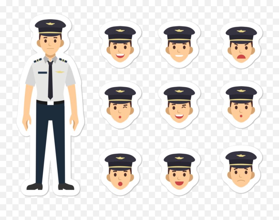 Pilot Dress Up Sticker Set - Humor At Aeroswag Emoji,Dress Up Clipart