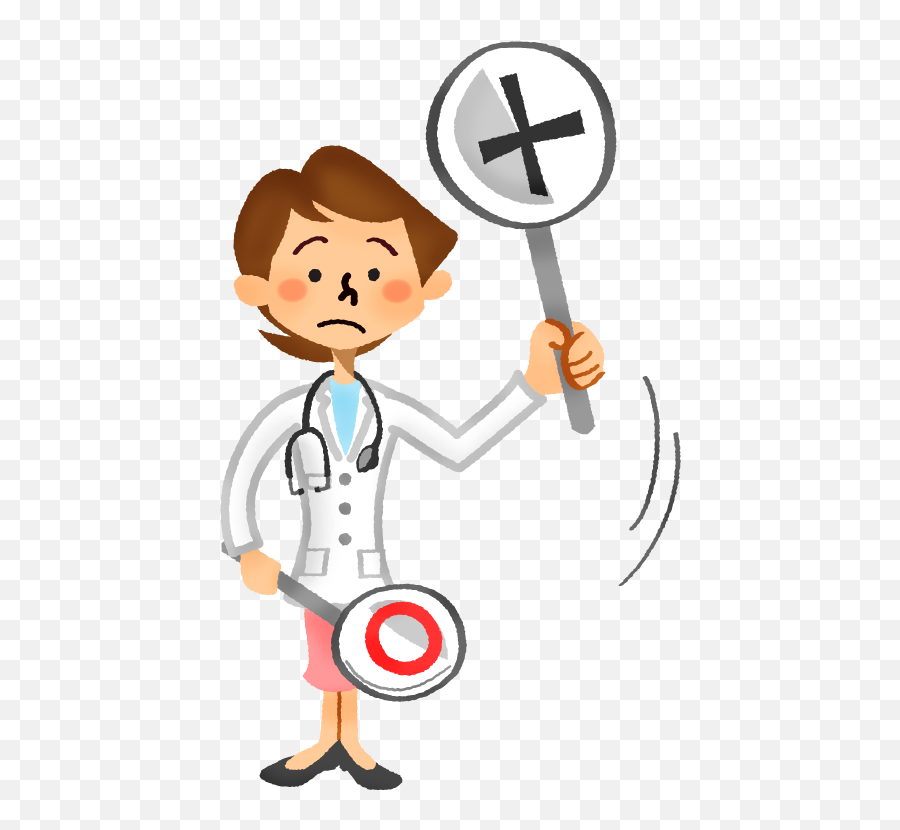Female Doctor Holding Signboard Of Wrong Mark Free Emoji,Female Doctor Clipart