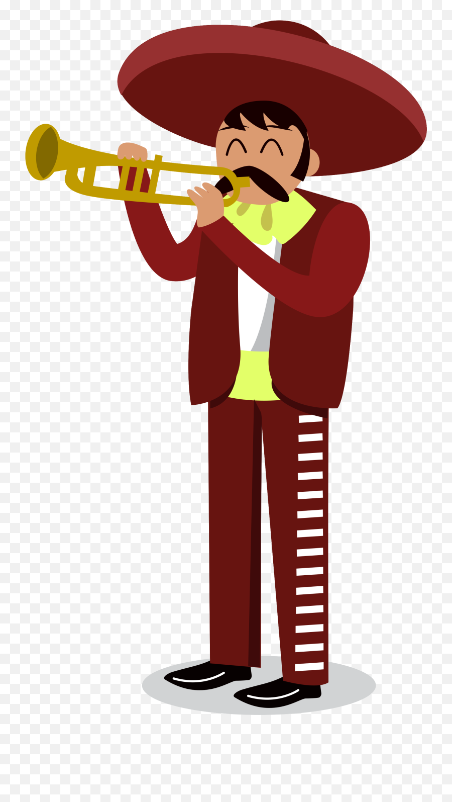 Free Mariachi Musician Playing Trumpet 1207273 Png With - Costume Hat Emoji,Trumpet Png