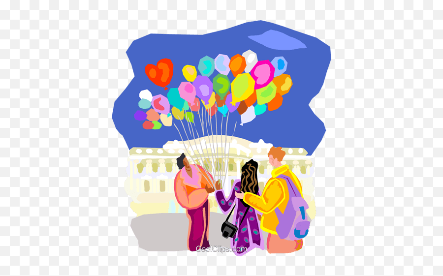 Tourists In Front Of White House Royalty Free Vector Clip - Leisure Emoji,White House Clipart