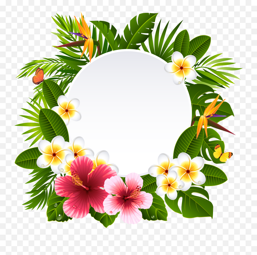 Tropical Frame Cliparts - Tropical Frame Png Emoji,Hawaiian Clipart