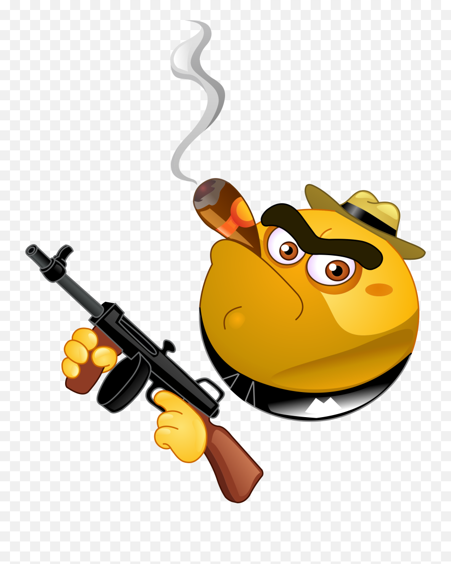Gangster Emoji Decal - Gangster Emoji,Gun Emoji Png