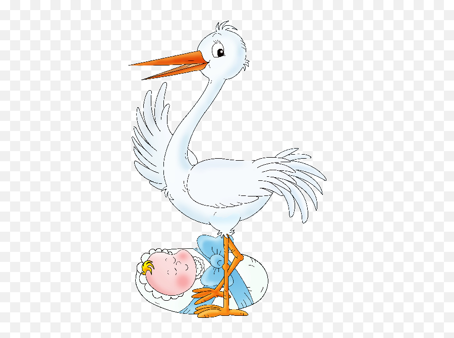 Stork Carrying Baby Boy - Stork Emoji,Stork Clipart