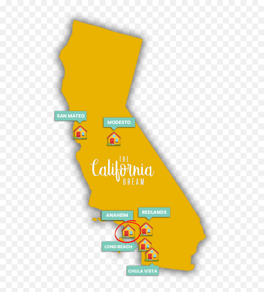 Ca - Map Anaheim California Emoji,California Map Png