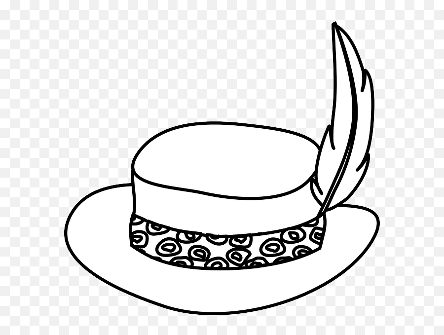 Hat Beautiful Feather - Free Vector Graphic On Pixabay Outline Image Of Hats Emoji,Feather Clipart Black And White