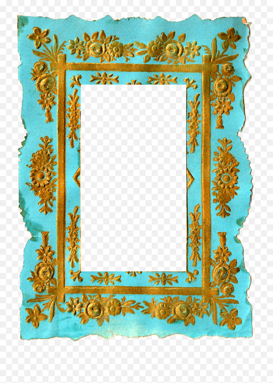 Antique Images Digital Vintage Frame Clip Art Of Blue And - Transparent Background Photo Frames Clipart Emoji,Wait Clipart