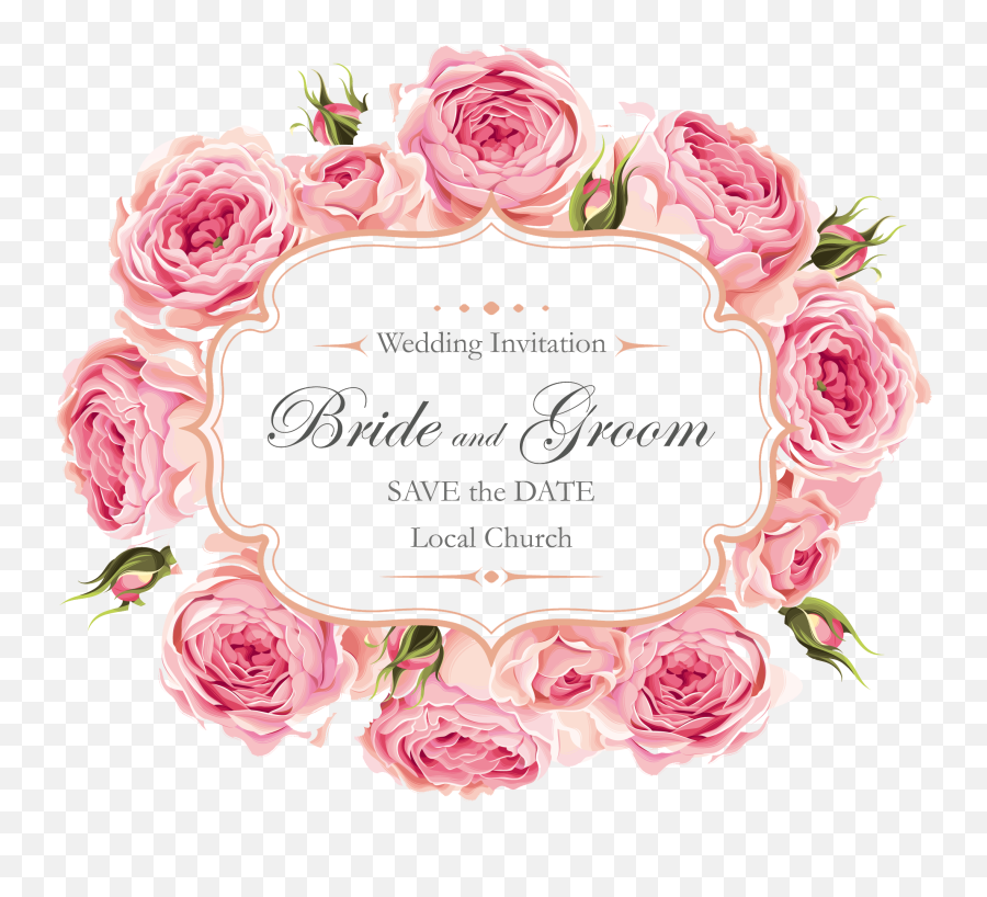Rose Wedding Creative Roses Design - Kartu Ucapan Happy Engagement Emoji,Invitation Clipart