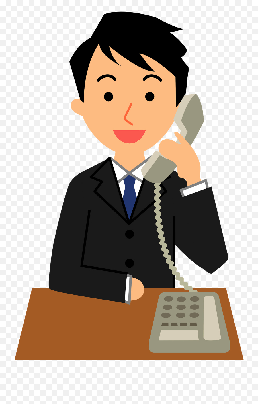 Businessman Is Talking - Computer User Clipart Emoji,Telephone Clipart