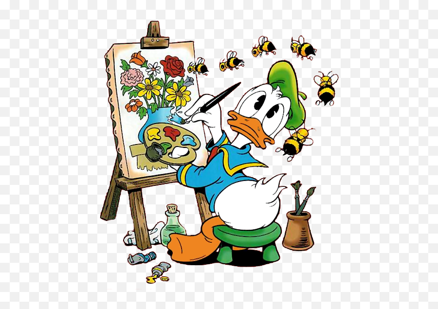 Donald Painting Wbees Donald Duck Characters Disney Duck Emoji,Disney Character Clipart