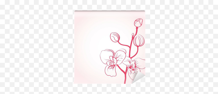 Background With Sakura Flowers Drawing Wall Mural U2022 Pixers Emoji,Flower Drawing Transparent