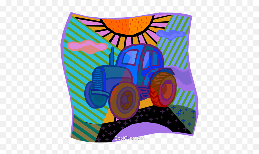 Farm Tractor Royalty Free Vector Clip Art Illustration Emoji,Farm Tractor Clipart