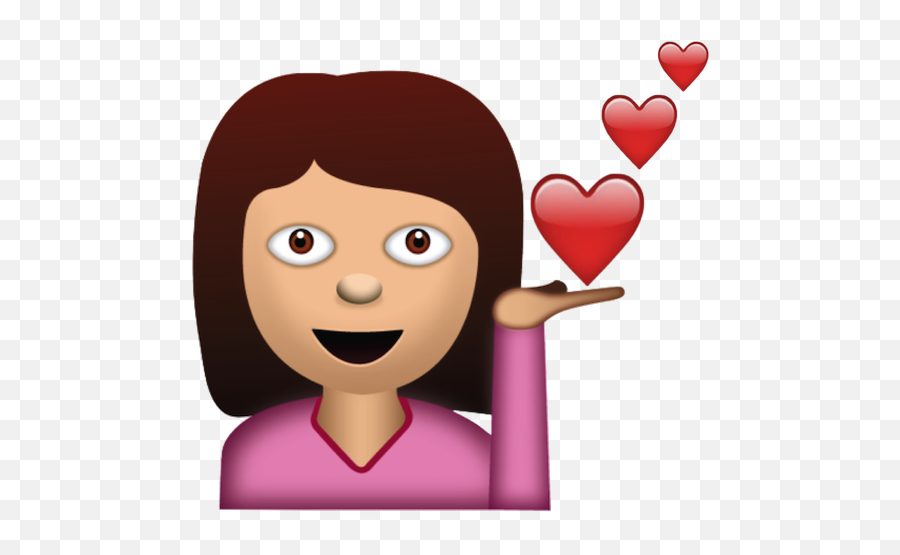 Emoji Face Clipart Girl - Whatsapp Girl Emoji Png Full,Heart Face Emoji Png