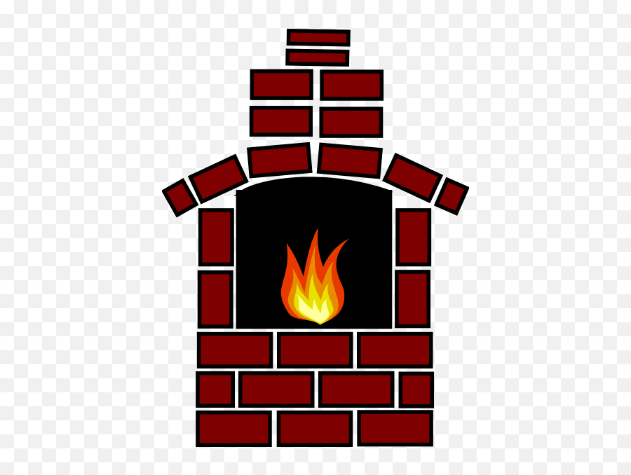 Brick Oven With Flame Clip Art At Clker - Brick Oven Clipart Png Emoji,Oven Clipart