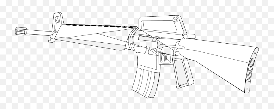 Gun M16 Rifle - Senjata Laras Panjang Vector Emoji,M16 Png