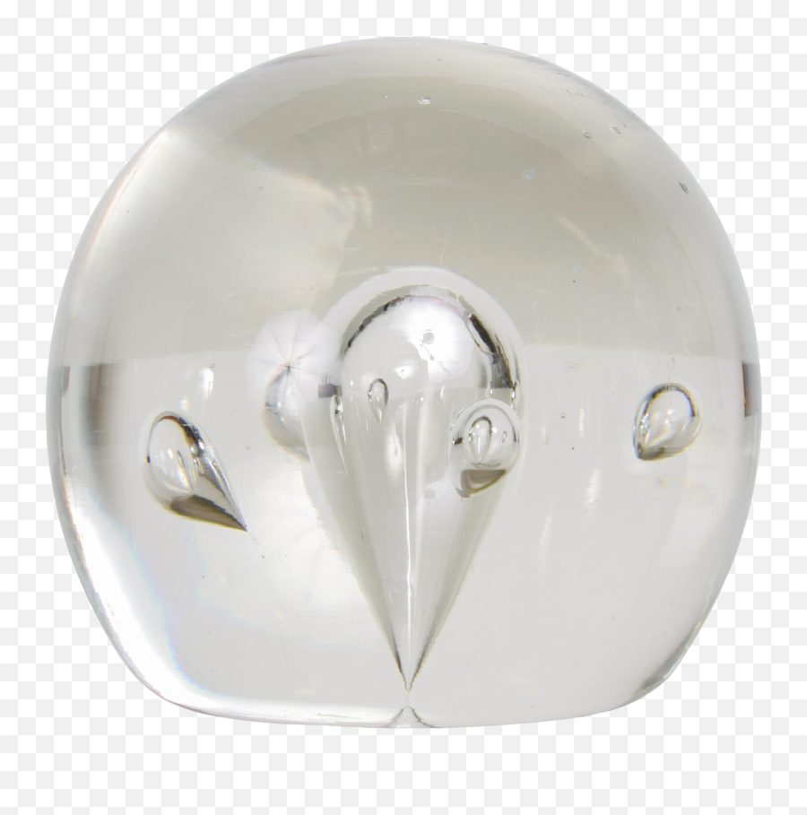 1960s Murano Modern Blown Art Glass Controlled Bubble Design Transparent Paper Weight - Light Bulb Emoji,Bubble Transparent