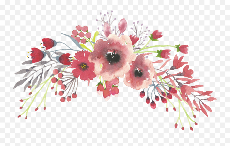 Flower Watercolor Png Flower - Transparent Floral Watercolor Png Emoji,Watercolor Png