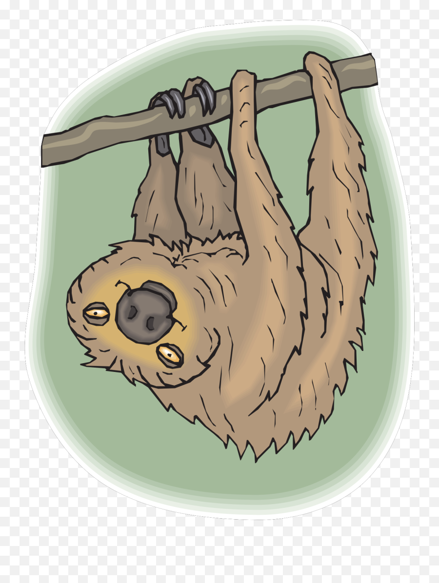 Happy Hanging Sloth Clip Art - Sloth Coloring Page Emoji,Sloth Clipart
