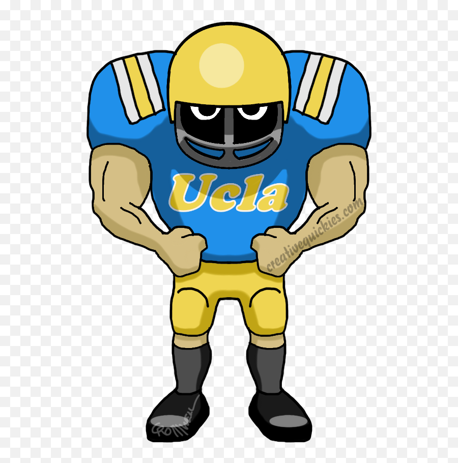 Los Angeles California Ucla Bruins - Cartoon Bronco Football Player Emoji,Ucla Bruins Logo