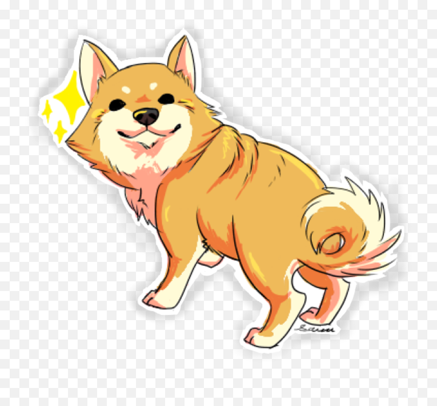Shiba Inu Stickers - Cartoon 1000x1000 Png Clipart Download Emoji,Stickers Clipart
