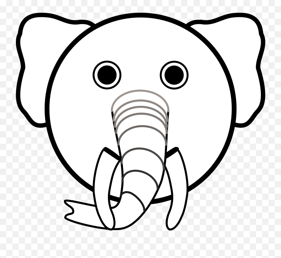 Elephant Black And White - Dot Emoji,Elephant Clipart Black And White