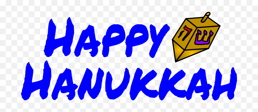 Happy Hanukkah Blue Letters Dreidel - Language Emoji,Dreidel Clipart