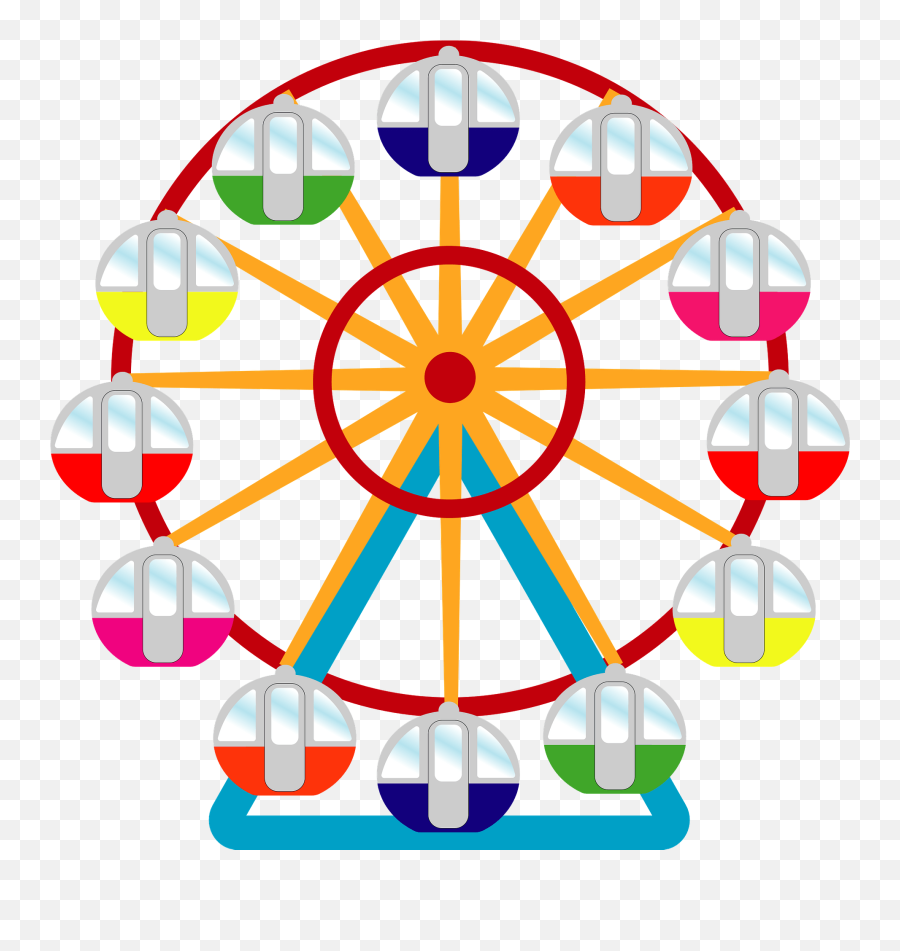 Ferris Wheel Clipart - Animated Transparent Ferris Wheel Clipart Emoji,Wheel Clipart