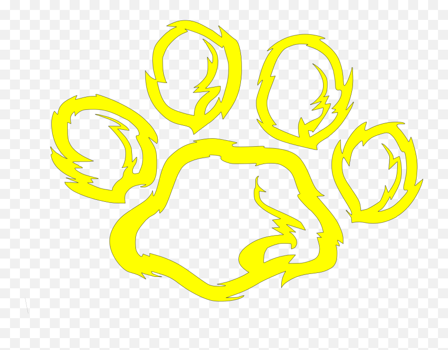 Wildcat Paw Yellow Svg Vector Wildcat Paw Yellow Clip Art - Edward R Martin Middle School Logo Emoji,Wildcat Clipart